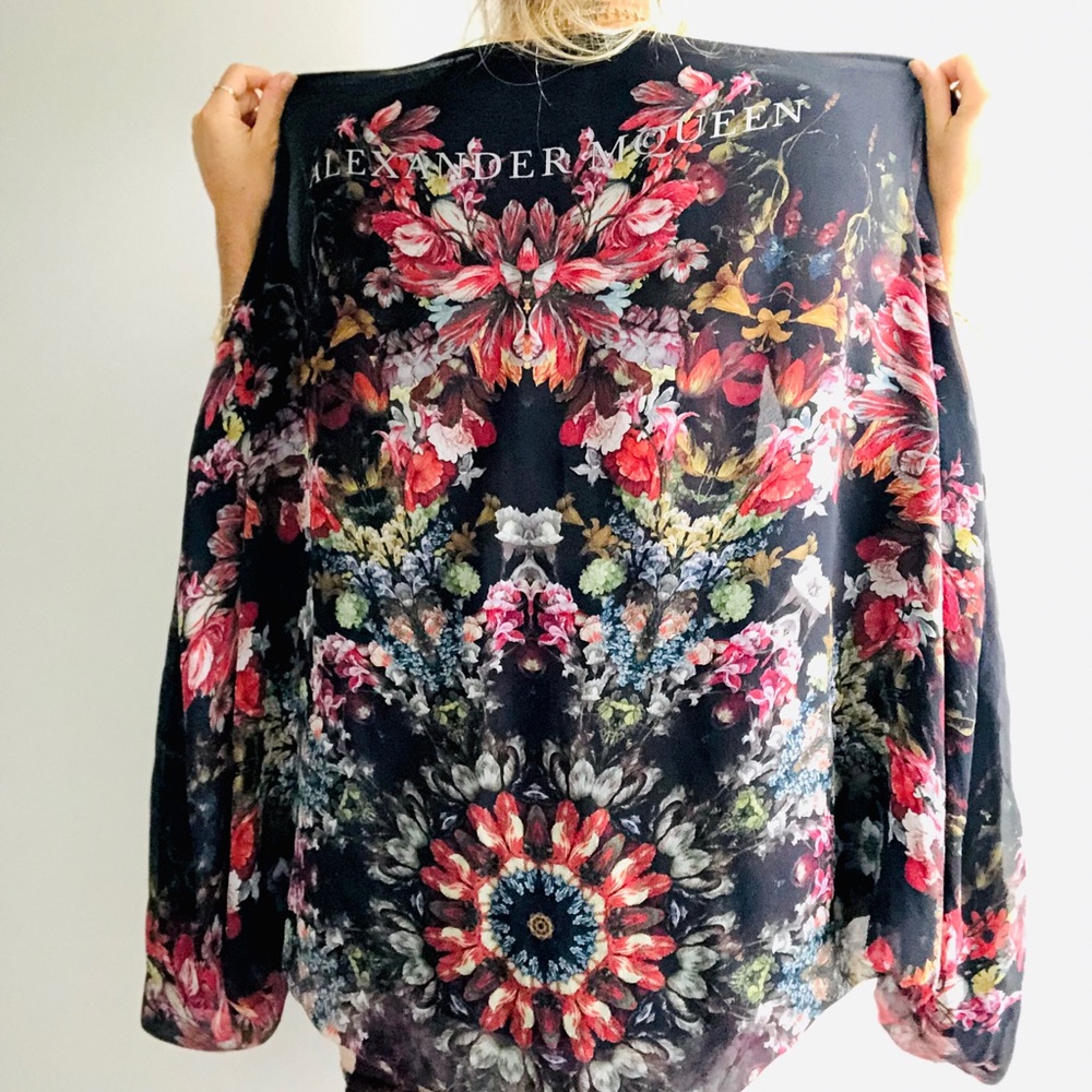 Alexander McQueen silk floral robe